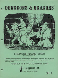 1979 Character Record Sheets