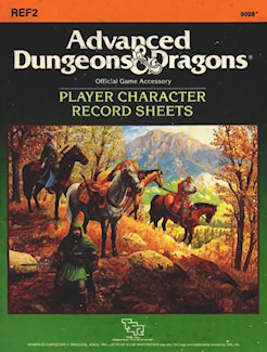 REF2 Player Char Rec Sheets, 1st print