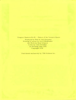 Palace of the Vampire Queen, copyright page