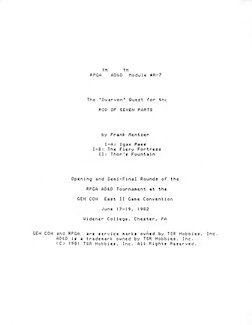 R7 Dwarven Quest for the Rod of Seven Parts